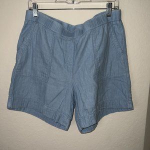 J Jill Women's Double Cloth Shorts, Hampton Wash Indigo - SIZE MEDIUM